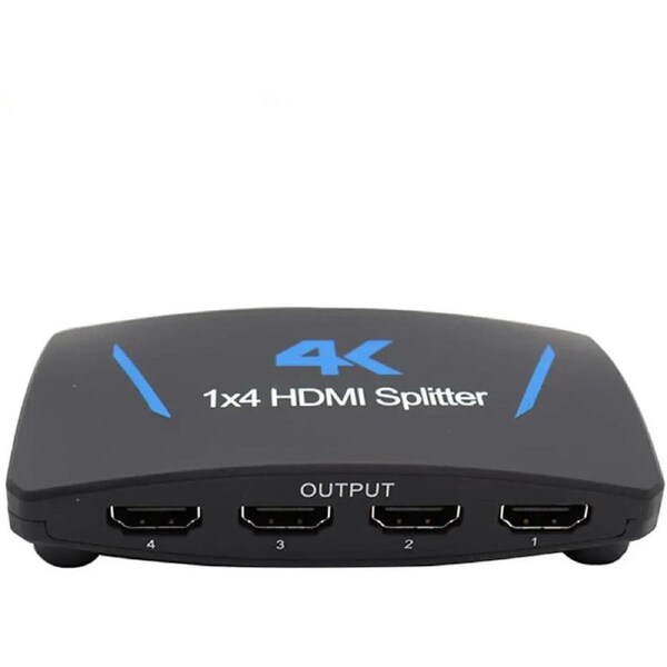 1x4 HDMI Splitter, ESTONE 4K@30Hz HDMI1.4b Splitter 1 in 4 Out Audio Video Distributor Box with Power Adapter, Support 4Kx2K@30Hz 3D HDCP1.4b HDCP1.4 for Xbox, PS5, Fire Stick, Roku