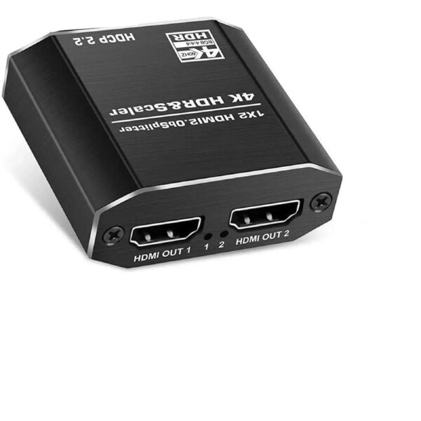 HDMI Splitter 1x2 with 4 kinds of EDID mode, 1 in 2 Out Audio Video Distributor Box, Support HDCP2.2, HDMI2.0b, EDID, 3D, RGB 4:4:4 for PS4, Xbox, STB, Blu-ray DVD Players