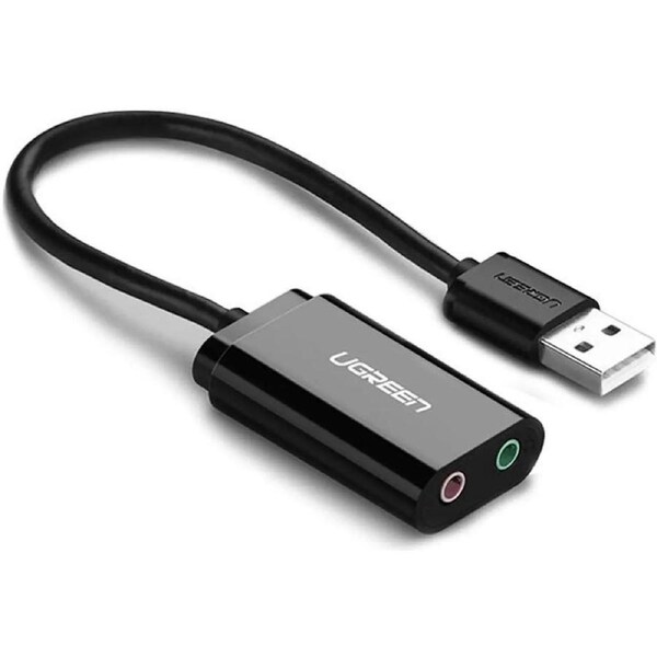 ESTONE USB Audio Adapter Stereo External Sound Card, USB to 3.5mm TRS Headphone + Microphone Audio Jack Splitter for Dual-Plug Gaming Headset to Laptop, Desktop, PC, PS4, PS5- Black