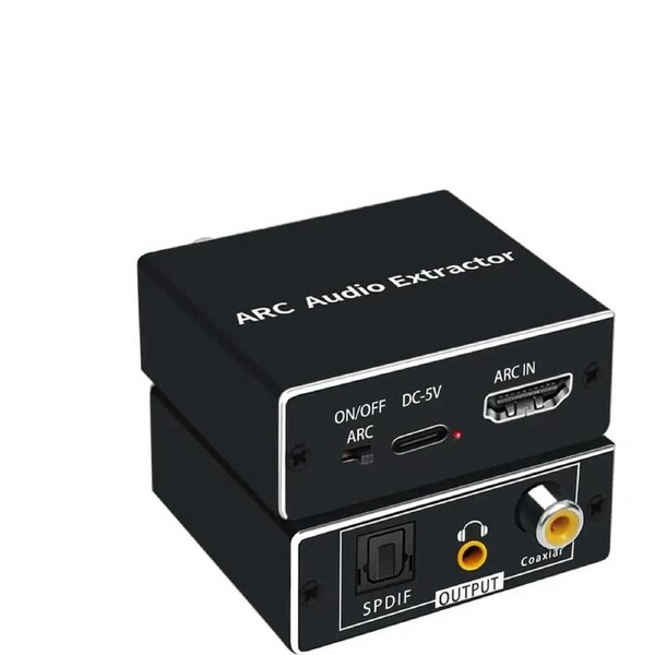 HDMI ARC Audio Extractor,ESTONE 192KHz HDMI Adapter Support Only ARC TV to Digital SPDIF + Coaxial + Analog 3.5mm Stereo Audio Converter for Soundbar Speaker Amplifier Headset