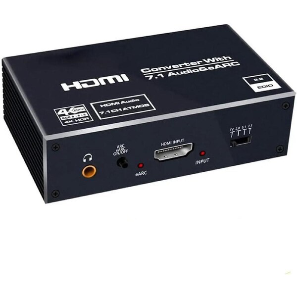 ESTONE 4K HDMI Audio Extractor Splitter, HDMI to HDMI + Optical Toslink SPDIF + 3.5mm Audio Jack + Coaxial + 7.1Ch HDMI Audio Support ARC and eARC Function
