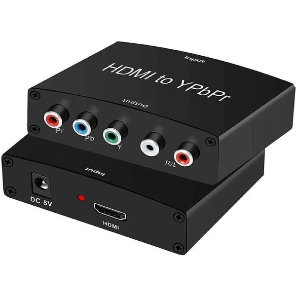 1080P HDMI to Component Converter, HDMI to Ypbpr + R/ L Audio Adapter, HDMI to RGB, Compatible with PS3, PS4, HDMI TV Streaming Stick, TV Box, DVD Players with HDMI Output (HDMI to Ypbpr)