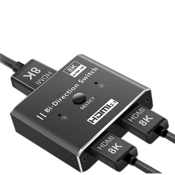 HDMI Switch 4K@120HzUpgraded2 in 1 Out HDMI Splitter/1 in 2 Out Switcher, 2 Port Hdmi Switcher Box Supports Full HD 8K 4K 1080P 3D,HDMI Switcher Selector 2.1 HDMI Switch for Xbox PS3 4 5 TV Gaming