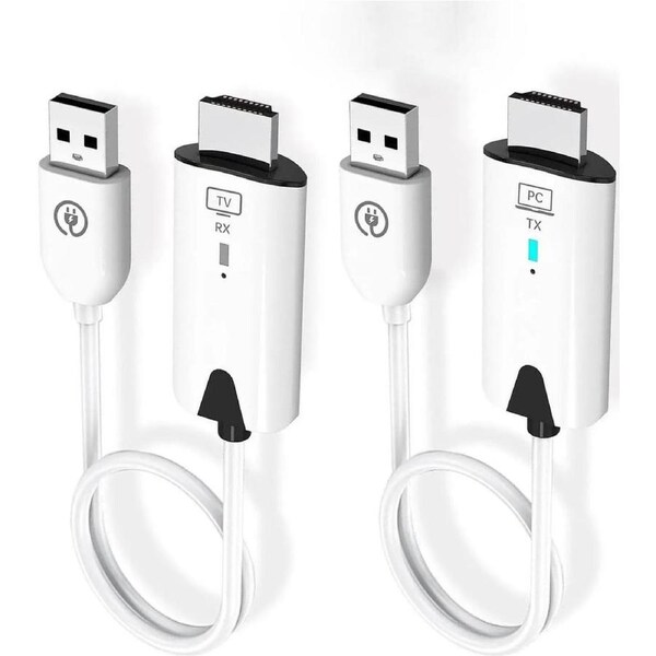 ESTONE Wireless HDMI Transmitter and Receiver 1080P, Wireless HDMI Extender Sender Kit 2.4G/5G for Streaming Video Audio to Monitor for TV Box/PC/Laptop/HDTV/Projector Camera Newest Portable