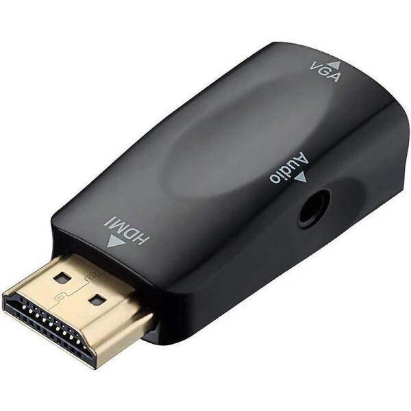 ESTONE HDMI to VGA Converter Adapter - Gold-Plated HDMI Male to VGA Female Adapter for Computer, Desktop, Laptop, PC, Monitor, Projector, HDTV, Raspberry Pi, Roku, Xbox and More - Black