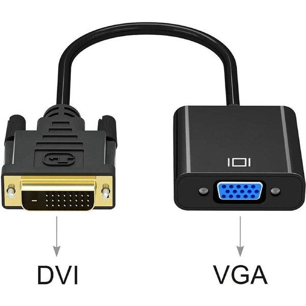 ESTONE DVI to VGA Adapter, DVI 24+1 DVI-D Dual Link to VGA Male to Female 1080P Video Cable Converter for Gaming, DVD, Laptop, HDTV Projector & Other DVI Enabled Devices