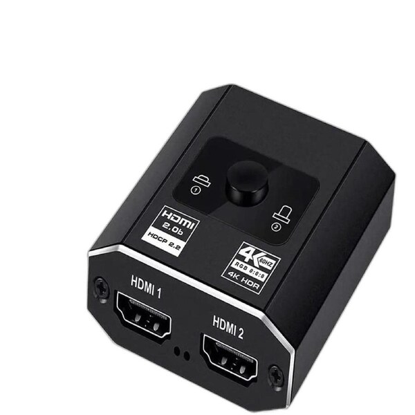4K@60Hz HDMI 2.0b Ultra HD High Speed 18Gbps Bi-Directional Switch 2in 1out/1in 2out 4K Converter with HDMI Cable Compatible with Xbox PS5 Projectors Monitors