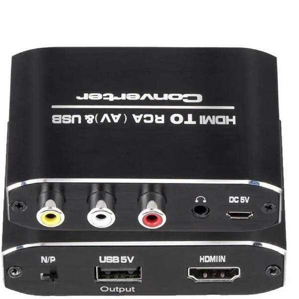 HDMI to 3RCA with 3.5mm Aux Audio, HDMI to AV 3RCA and HDMI Adapter Support 1080P 60Hz for TV Stick, Roku, Chromecast, Apple TV, PC, Laptop, Xbox, HDTV, DVD-Black