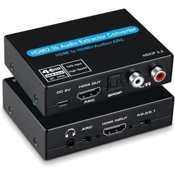 ESTONE 4K HDMI Switch Audio Extractor With ARC & Optical Toslink HDMI 2.0 Switch 4K 60Hz HDMI Switcher Remote For Apple TV PS4
