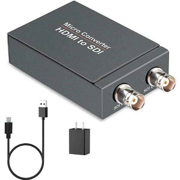 1080P HDMI to SDI, HDMI to SDI Converter Two SDI Output Audio Embedder Support HDMI 1.3, 3G/ HD-SDI Auto Format Detection Extender for Camera CCTV (Black)