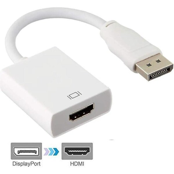 ESTONE DisplayPort to HDMI Adapter - Black MALE to FEMALE DP to HDMI Converter for DisplayPort Enabled Desktops and Laptops to Connect to HDMI Displays, White