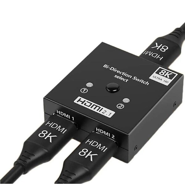 4K@120hz HDMI Selector Switch, HDMI Switcher 2 in 1 Out, HDMI Switch Splitter,Aluminum HDMI 2.1 Bi-Directional Switch, Support 8K@60hz and 4K@120hz, Compatible for PS/Xbox/Fire Stick/HDTV/DVD