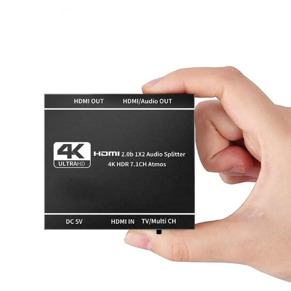 4K@60Hz 1x2 HDMI Splitter with audio extractor(Support HDMI Audio Output),Support 4Kx2K@60Hz 3D, HDCP2.3, HDR, EDID, Doby Atmos