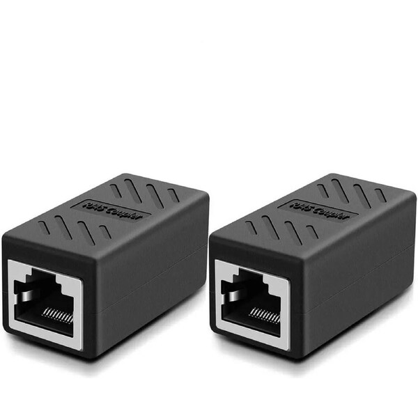 ESTONE RJ45 Coupler, Ethernet Coupler, Ethernet Cable Extender Adapter, Ethernet Coupler for Cat 7 Cat6 Cat5 Cat5e Ethernet Cable Coupler Network Coupler, Female to Female (2 Pack)