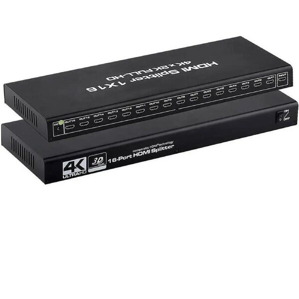 1x16 HDMI Splitter,ESTONE 1 in 16 Out HDMI Splitter Audio Video Distributor Box Support 3D & 4K x 2K Compatible for HDTV, STB, DVD, PS16, Projector Etc