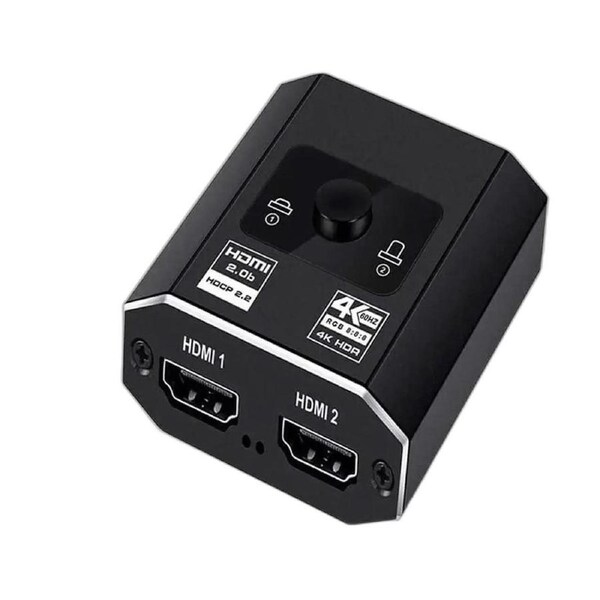 4K 60HZ HDMI 2.0b Switch with HDMI Cable, 4K HDMI Splitter HDMI Switch 2 in 1 Out/ 1 in 2 Out Supports 4K 60HZ 18Gbps VRR HDCP 2.2 HDR10 D-olby Vision for PS4/PS5,SkYQ, Roku, Apple TV, Fire Stick