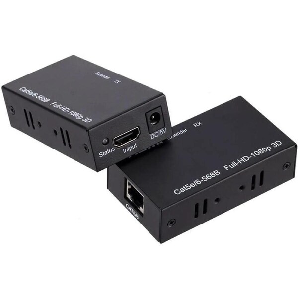 ESTONE 196ft/60m 1080P HD HDMI Network Extender Over Single Cat5e/6 Ethernet Cable