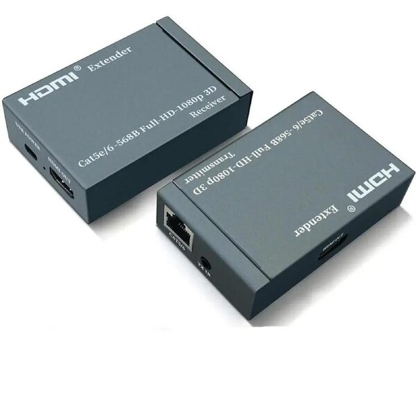ESTONE HDMI Extender, 60 Meter HDMI Extender (Tx + Rx) Via Single RJ45 Cat6 Ethernet Cable Transmit Up to 60M, Support 1080p, 3D, HDCP, with EDID Management and Loop Out Function