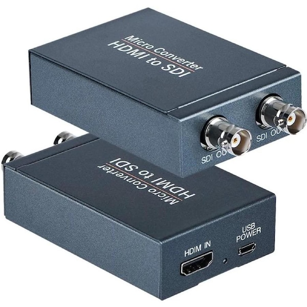 1080P HDMI to SDI Converter Power Supply Adapter Included, HDMI to SDI Converter 1 HDMI in 2 SDI out , Audio Format Detection, High Bit Rates at 2.970 Gbit/s Supports HDCP 1.3
