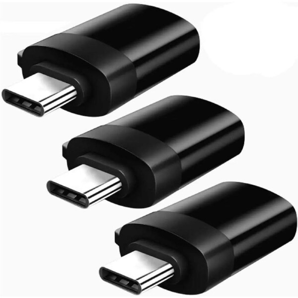 ESTONE USB C to USB 3.0 Adapter 3-Pack, Type C to USB A 3.0 Aluminum Adaptor with Data Transfer Up to 5Gbps, Thunderbolt 3 to USB 3.1 Female OTG Compatible with MacBook, iPad Pro 2018, Samsung, Black