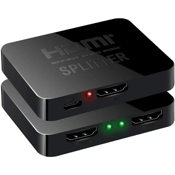 ESTONE 4K@30Hz HDMI Splitter 1 in 2 Out, 4K HDMI Splitter for Dual Monitors Duplicate/Mirror Only, 1x2 HDMI Splitter 1 to 2 Amplifier for Full HD 1080P 3D (1 Source onto 2 Displays)