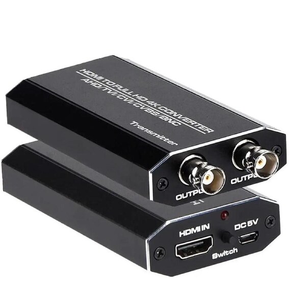 ESTONE 1080P HDMI to AHD Converter Adapter Convert, with AHD Loopout 500M Repeater for HD CCTV Outdoor Home Security Surveillance IP Camera System AHD DVR NVR Video Recorder
