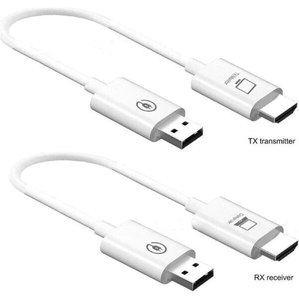 HDMI Wireless Extender, HDMI Wireless Transmitter And Receiver 1080P@60Hz 30m/98ft Transmission,Plug And Play, 2.4/5GHz Stable Streaming to Monitor/Projector/HDTV, For Laptop/PC/Camera