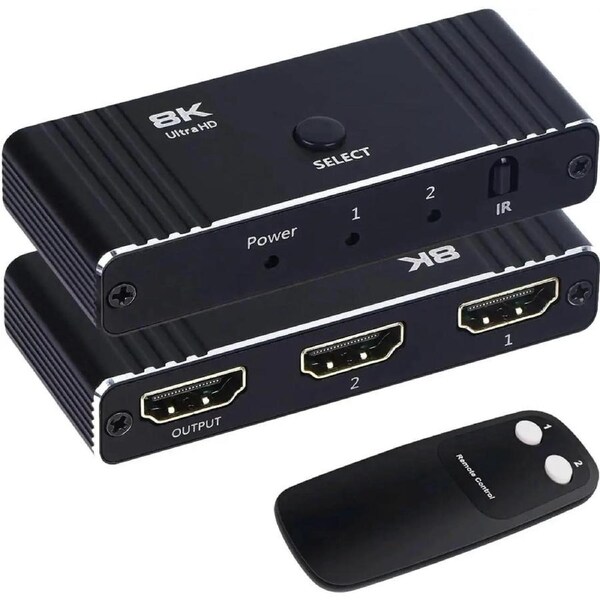 ESTONE HDMI Switch 4K@120HzBidirectional2 in 1 Out HDMI Splitter/1 in 2 Out Switcher, 2 Port Hdmi Switcher Box Supports VRR, Dynamic HDR, HDCP 2.3,HDMI Switcher Selector for Xbox PS3 4 5 TV Gaming