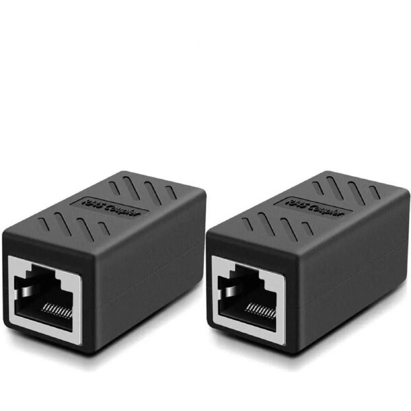 ESTONE RJ45 Coupler, Ethernet Coupler, Ethernet Cable Extender Adapter, Ethernet Coupler for Cat 7 Cat6 Cat5 Cat5e Ethernet Cable Coupler Network Coupler, Female to Female (2 Pack)