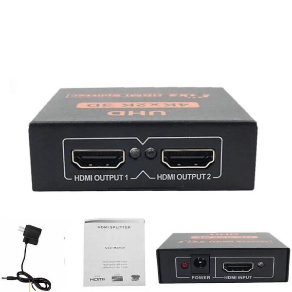 ESTONE Ultra HD 4K HDMI Splitter 1X2 Port 3D UHD 1080p 4K*2K Video HDMI Switch Switcher HDMI 1 Input 2 Output HUB Repeater Amplifier