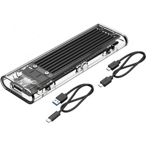 ESTONE Transparent M.2 NVME SSD Enclosure M.2 to USB 3.1 Type-C Gen 2 NVME M.2 Case for NVME SSD for Intel 660p/Samsung 970 EVO/Samsung970 Pro 2230/2242/2260/2280 PCIe NVMe M-Key SSD up to 2TB-Black
