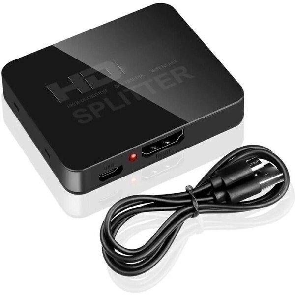 ESTONE 4K@30Hz HDMI-compatible Splitter Full HD 4K 3D 1080p HDMI-compatible Switch 1X2 Splitter 1 in 2 Out Amplifier Dual Display For HDTV DVD