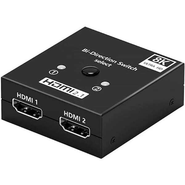 HDMI Switch 4K@120Hz Splitter, Aluminum Bidirectional HDMI Switcher 2 in 1 Out or 1 in 2 Out HDMI Hub for 3D, HDCP2.3, HDR, Compatible with Xbox, PS5/4/3,Fire Stick,Blu-Ray Player