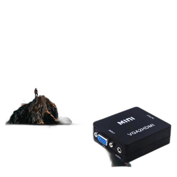 ESTONE VGA to HDMI Female to Female Adapter Cable with USB Cable and 3.5mm Audio Port Cable Support for Computer, Desktop, Laptop, PC, Monitor, Projector, HDTV, Raspberry Pi, Roku, Xbox and More-Black