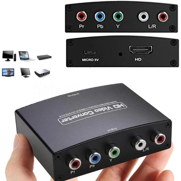 YPbPr to HDMI Converter, Component to HDMI, RGB to HDMI Converter Supports 4K Video Audio Converter Adapter HDMI V1.4 for DVD PSP Xbox 360 PS2 Nintendo to HDTV Monitor and Projector, OZSC-1