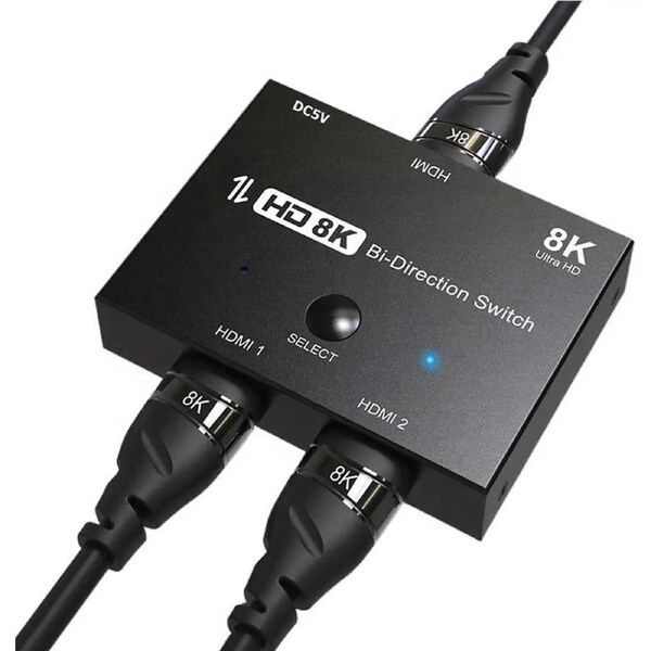 Bi-Direction HDMI-compatible 2.1 Switch Ultra HD 8K@60Hz 4K@120Hz Switcher Splitter With switch button