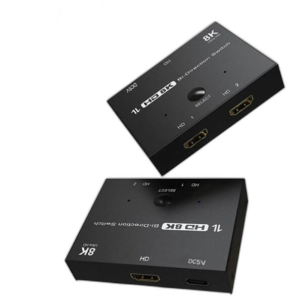 HD Switcher 8K@60Hz 4K@120Hz HDMI-Compatible 2.1 Switch Bi-Direction 2x1 Adapter 1X2 Converter for PS4/PS5 Xiaomi TV Box HDTV Splitter