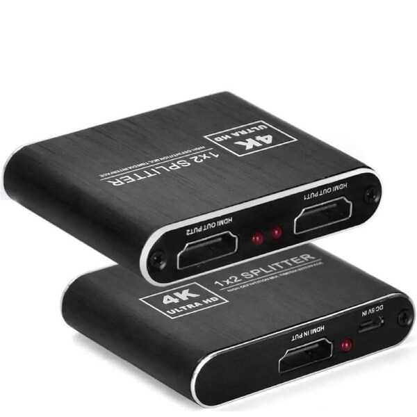 ESTONE 4k@60hz HDMI Splitter, 1 in 2 Out, Supports 4K 3D Full HD 1080P Compatible with Xbox PS5/4/3 Blu-Ray Player Fire Stick Roku