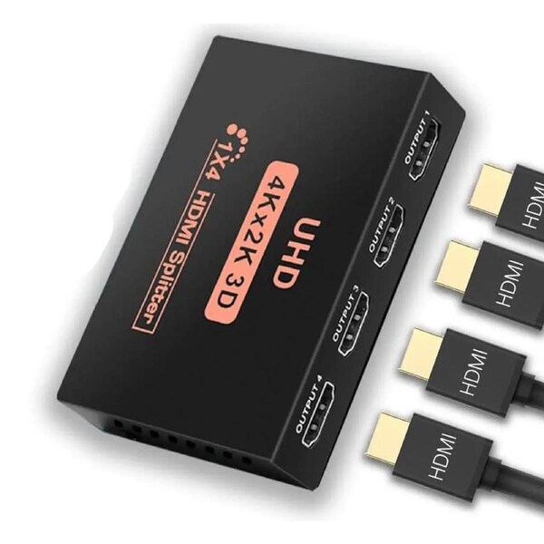 ESTONE 4K 2K HDMI-compatible Cable Splitter Full HD 1080P Video HDMI Splitter Switcher 1 in 4 out Amplifier Adapter For PS4 PC TV Box DVD