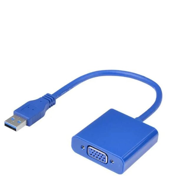 ESTONE USB 3.0 to VGA Adapter for Windows, USB 3.0 Multi Monitor Display, Work for Windows 7/8/8.1/10 and More, NO NEED ANY CD DRIVER (Blue)