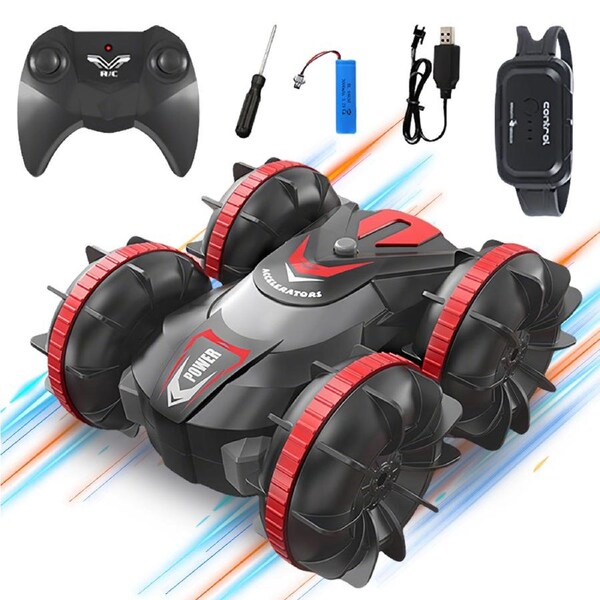 HOLALA Amphibious RC Car 4WD Gesture Control Rotation-Red