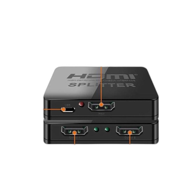 ESTONE Hdmi Splitter 1 in 2 out 1080p 4K 1x2 HDCP Stripper 3D Splitter Power Signal Amplifier 4K HDMI Splitter For HDTV DVD PS3 Xbox