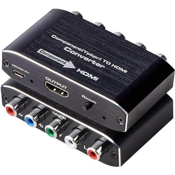 Component to HDMI Converter, YPbPr Component RGB + R/L Audio to HDMI Converter v1.4 Support 1080P 24bit 2 Channel Audio LPCM for HDTV PS3 PS4 HDVD Player Wii Xbox and More (Component to HDMI)