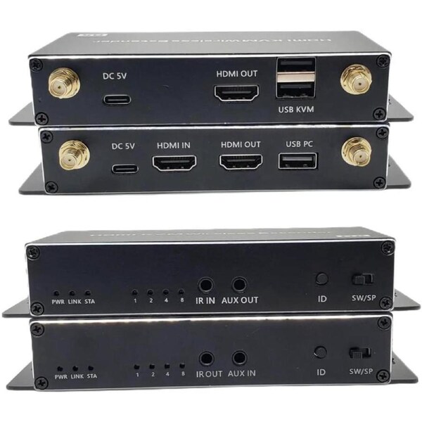 5G Wireless HDMI KVM USB Extender Transmit 1080P@60Hz HD Video Output Supports 656FT/200M for TV DVR Laptop PS5 Switch DSLR Camera Projector