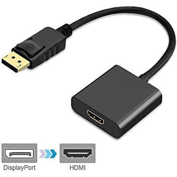 ESTONE DisplayPort to HDMI, Display Port to HDMI Adapter 1080P Gold Plated (Male to Female) for DisplayPort Enabled Desktops and Laptops to HDMI Converter Connect Displays, Black