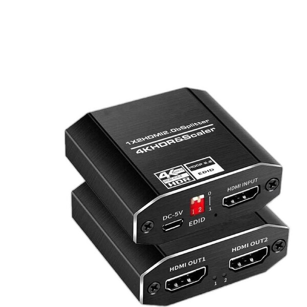 HDMI Switch HDMI Splitter 4K@60HZ, HDMI Splitter 1 in 2 Out with 4 kinds of EDID mode, Supports HDCP2.2, HDMI2.0b, EDID, 3D, RGB 4:4:4 for PS4 PS5 Blu-Ray-Player Fire Stick Xbox PC