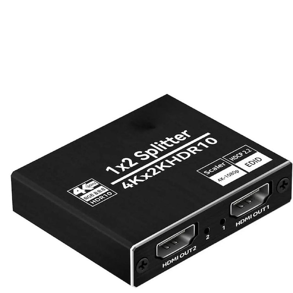 HDMI Splitter 1x2 With EDID,ESTONE 1 in 2 Out HDMI Splitter Audio Video Distributor 3D & 4K x 2K Box for HDTV, STB, PS3, PS4 Pro Blu-Ray DVD Player, Projector Etc