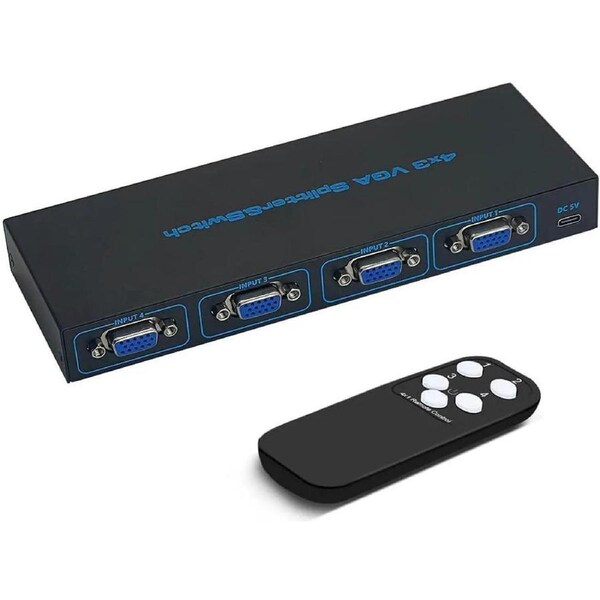 4x3 VGA Video switcher 4 in 3 Out Video Sharing Computer Host External VGA TV Monitor Projector selector Switch Box with Remote