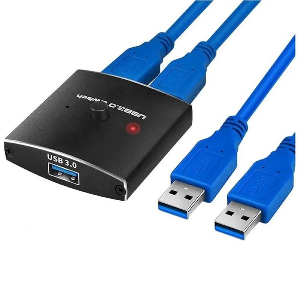 USB 3.0 Switch Selector, Bi-Directional USB Switch 2 in 1 Out / 1 in 2 Out, ESTONE USB Switcher Adapter for Keyboard Mouse Scanner Printer, USB KVM Switch Compatible with Mac/Windows/Linux