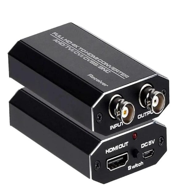 ESTONE 4K TVI/CVI/AHD to HDMI Converter Adapter Convert , Full HD 4K 720P/ 1080P/ 3MP/ 4MP/ 5MP/ 8MP BNC to HDMI Video Adapter for Monitor HDTV DVRs